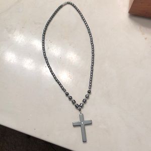 chunky handmade cross necklace